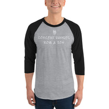 Load image into Gallery viewer, 3/4 sleeve Concert junkies  raglan shirt