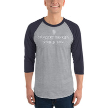 Load image into Gallery viewer, 3/4 sleeve Concert junkies  raglan shirt
