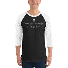 Load image into Gallery viewer, 3/4 sleeve Concert junkies  raglan shirt