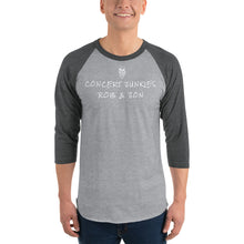 Load image into Gallery viewer, 3/4 sleeve Concert junkies  raglan shirt