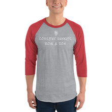 Load image into Gallery viewer, 3/4 sleeve Concert junkies  raglan shirt
